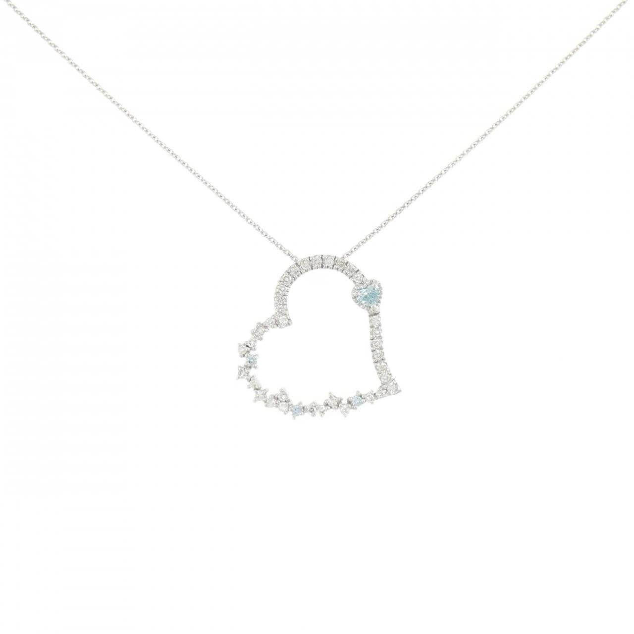 K18WG ハート ダイヤモンド ネックレス 0.47CT