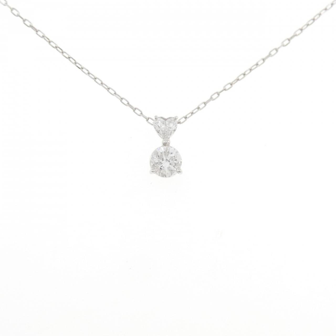 PT900/PT850 ハート ダイヤモンド ネックレス 0.50CT