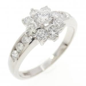 PT900 フラワー ダイヤモンド リング 0.15CT