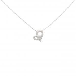 K18WG ハート ダイヤモンド ネックレス 0.07CT
