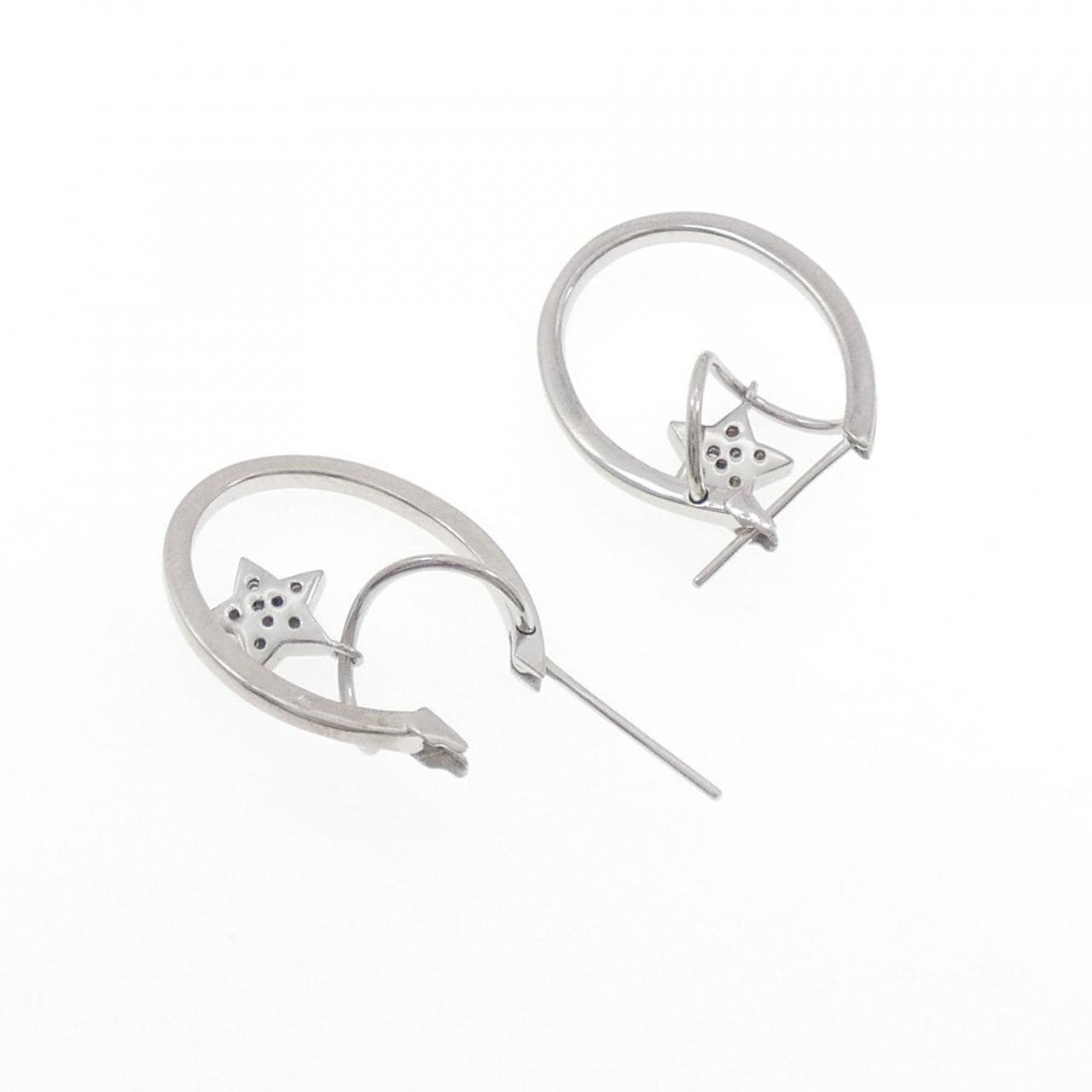 K18WG スター ダイヤモンド ピアス 0.10CT