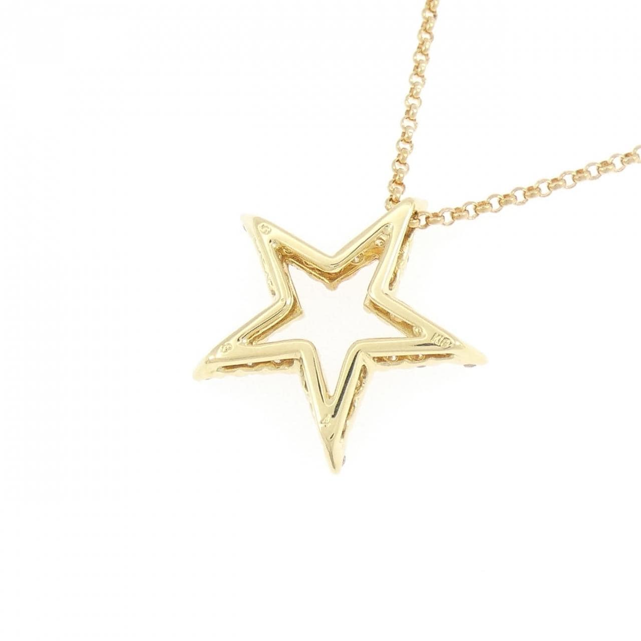 K18YG スター ダイヤモンド ネックレス 0.34CT