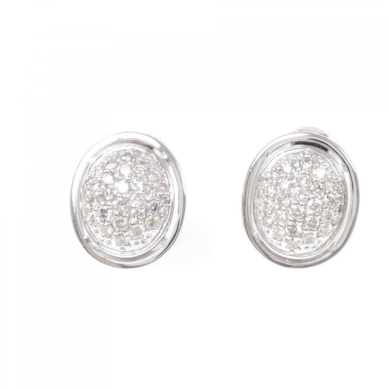 K18WG パヴェ ダイヤモンド ピアス/イヤリング 1.00CT
