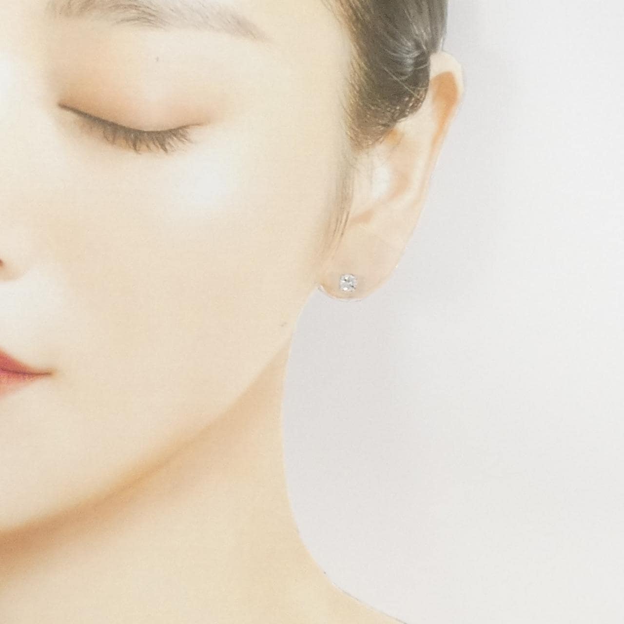 PT900 ソリティア ダイヤモンド ピアス 0.50CT