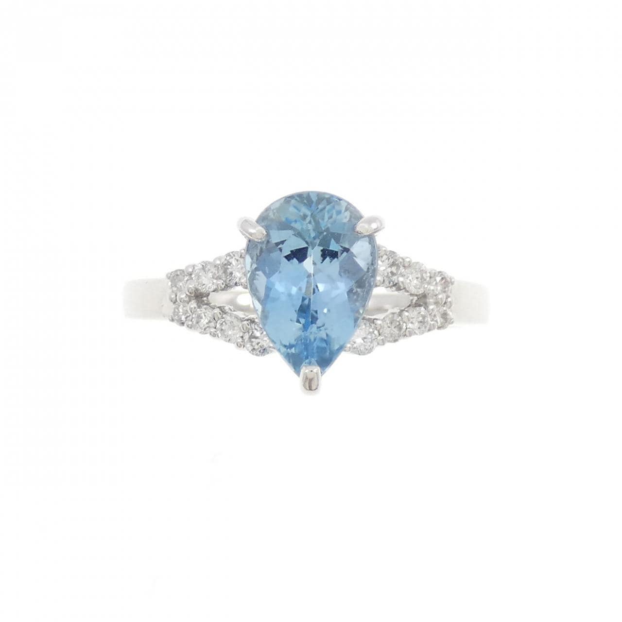 K18WG アクアマリン リング 1.12CT