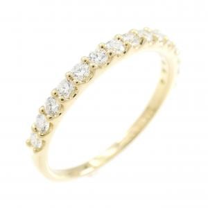 【新品】K18YG ハーフエタニティ ダイヤモンド リング 0.301CT