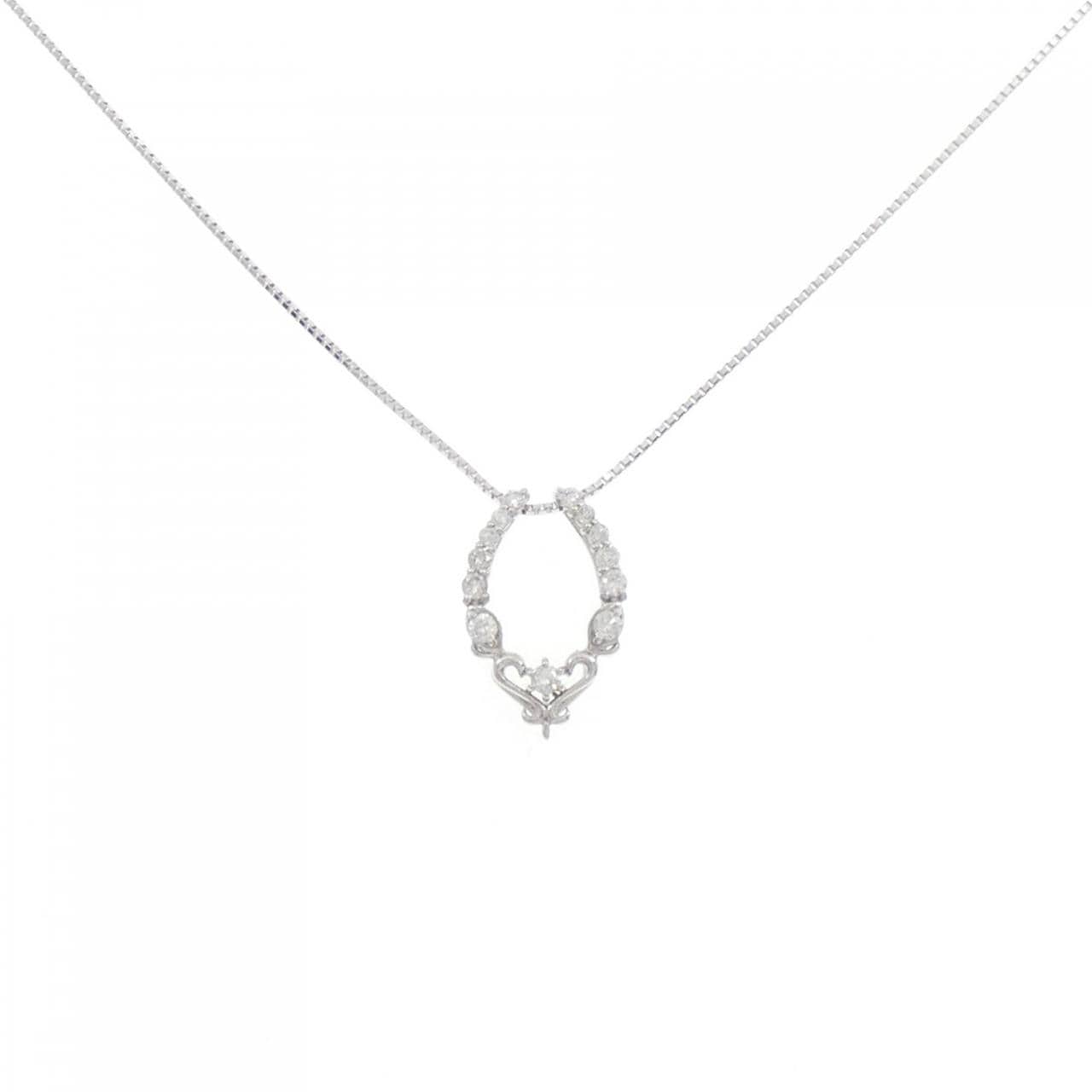 K18WG ダイヤモンド ネックレス 0.22CT
