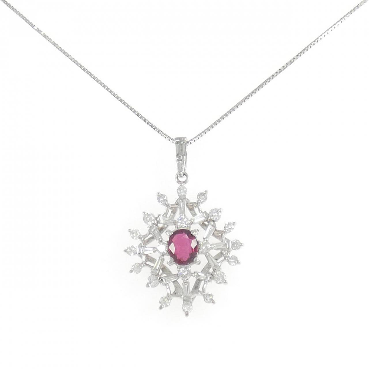 PT900/PT850 ルビー ネックレス 0.697CT