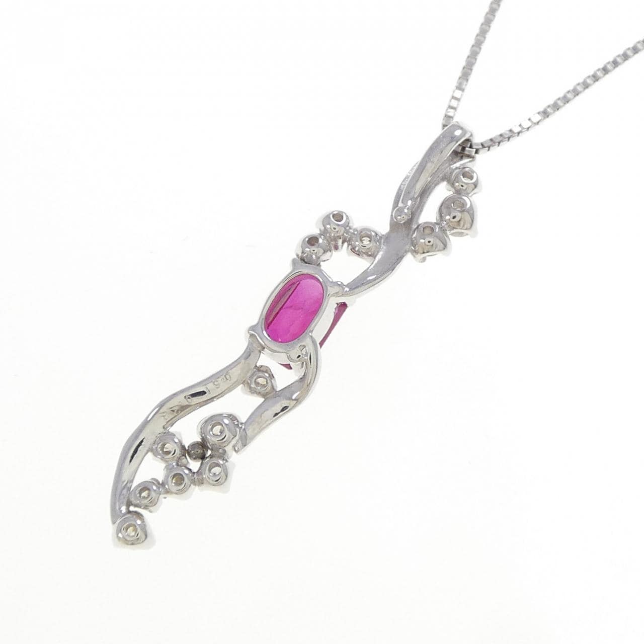 K18WG ルビー ネックレス 0.51CT