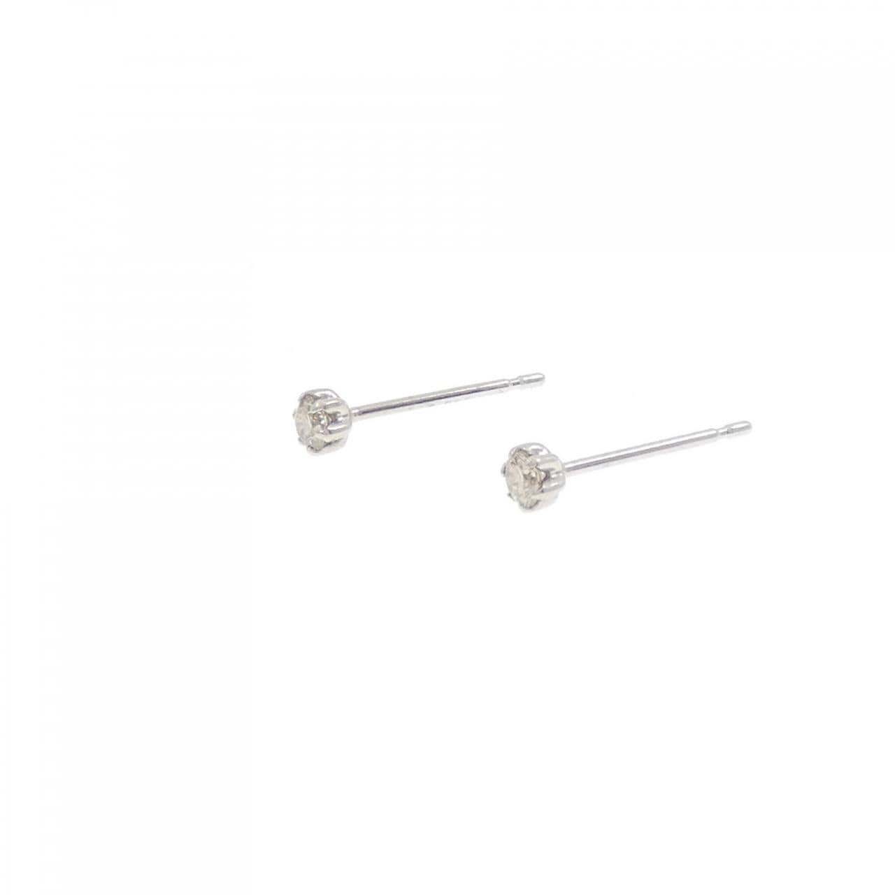 PT900 ソリティア ダイヤモンド ピアス 0.10CT