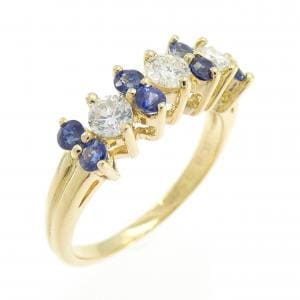 K18YG サファイヤ リング 0.40CT