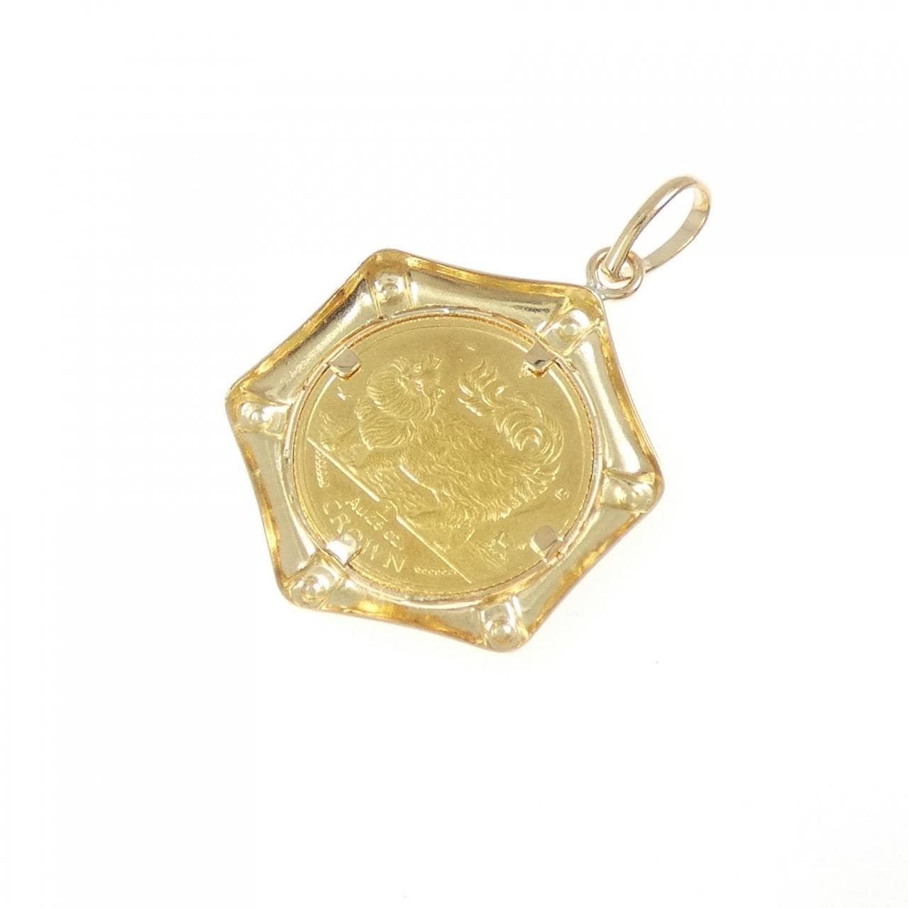 K18YG(枠) コイン ペンダント