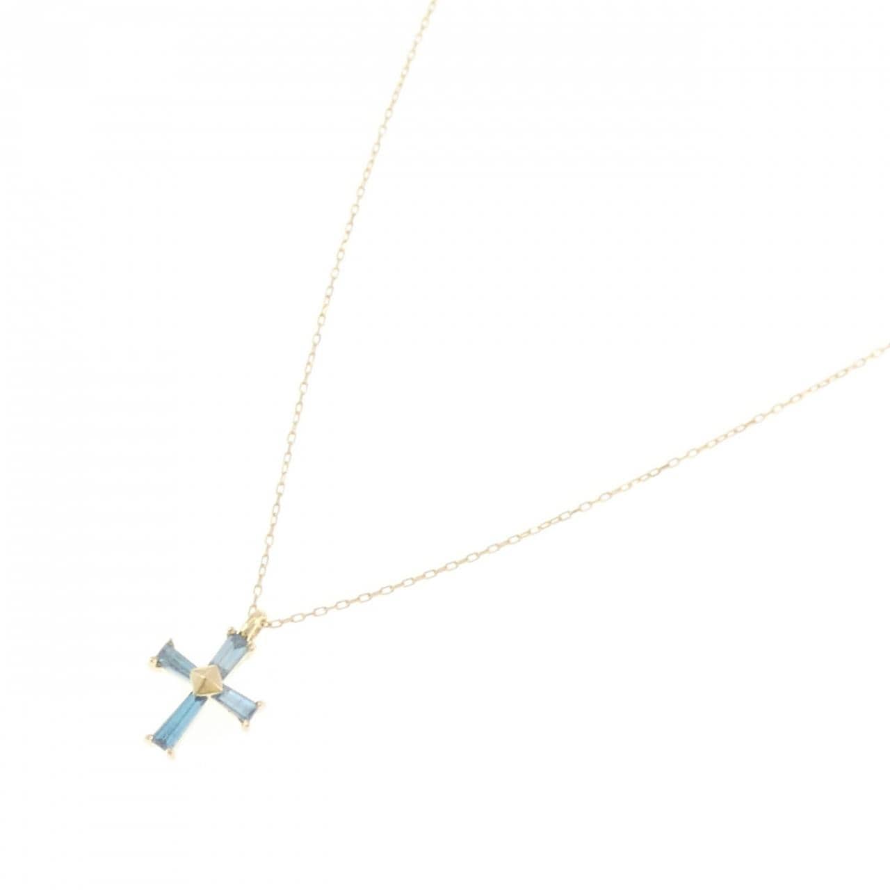 K18YG クロス ダイヤモンド ネックレス 0.23CT