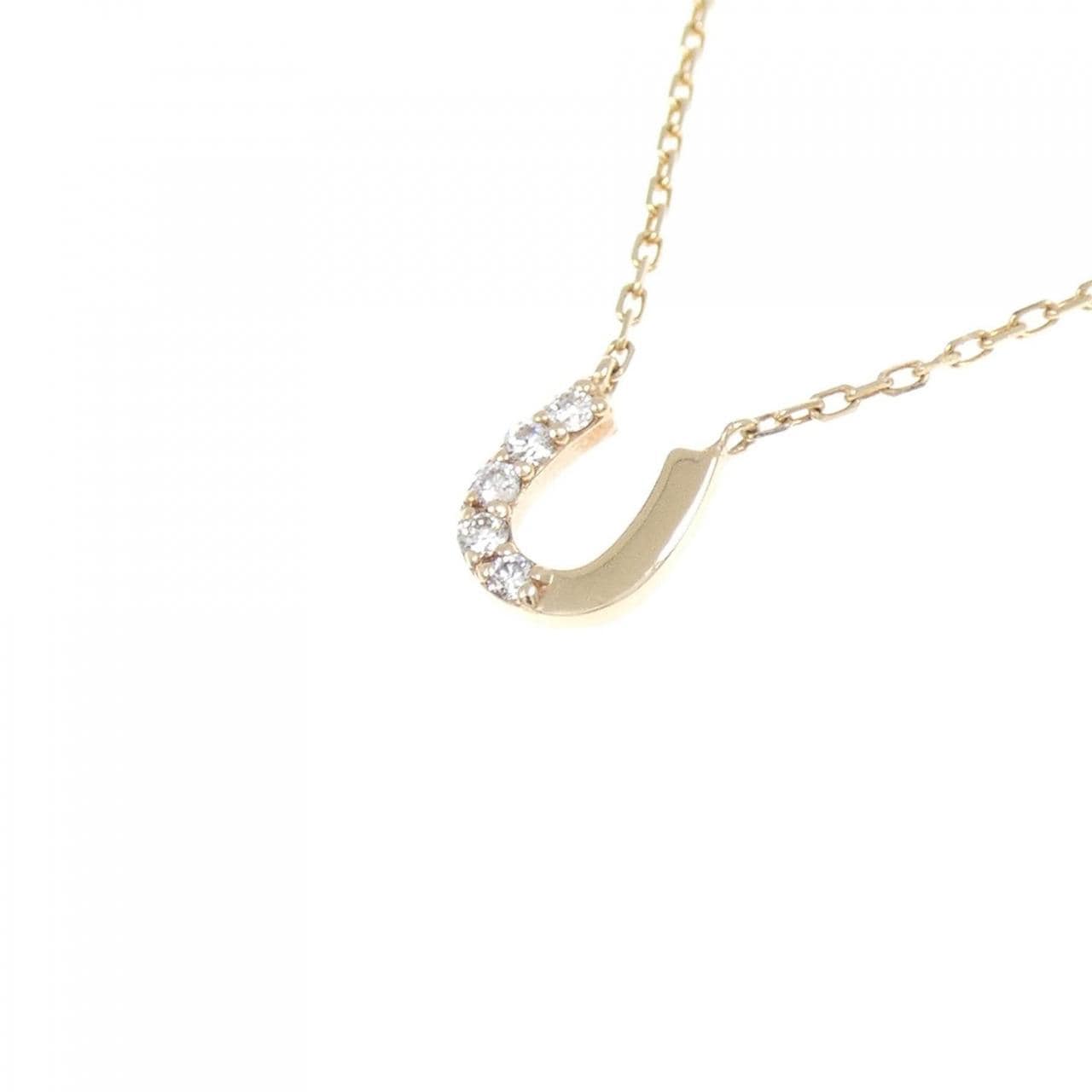 アガット ホースシュー ダイヤモンド ネックレス 0.06CT