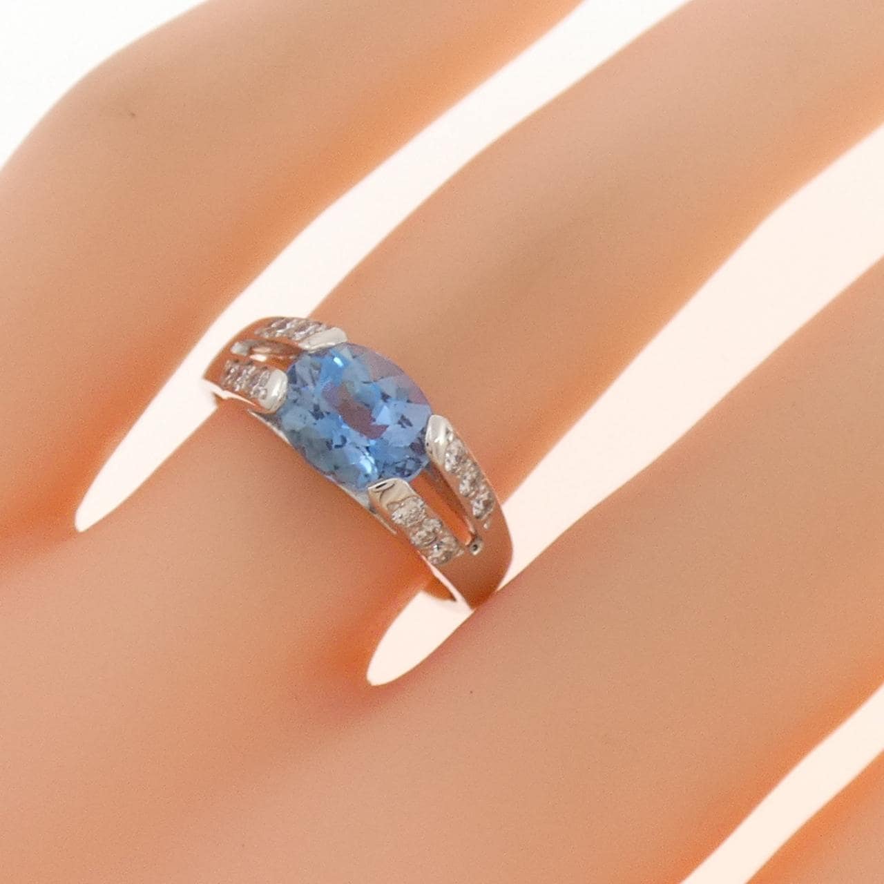 K18WG アクアマリン リング 1.19CT