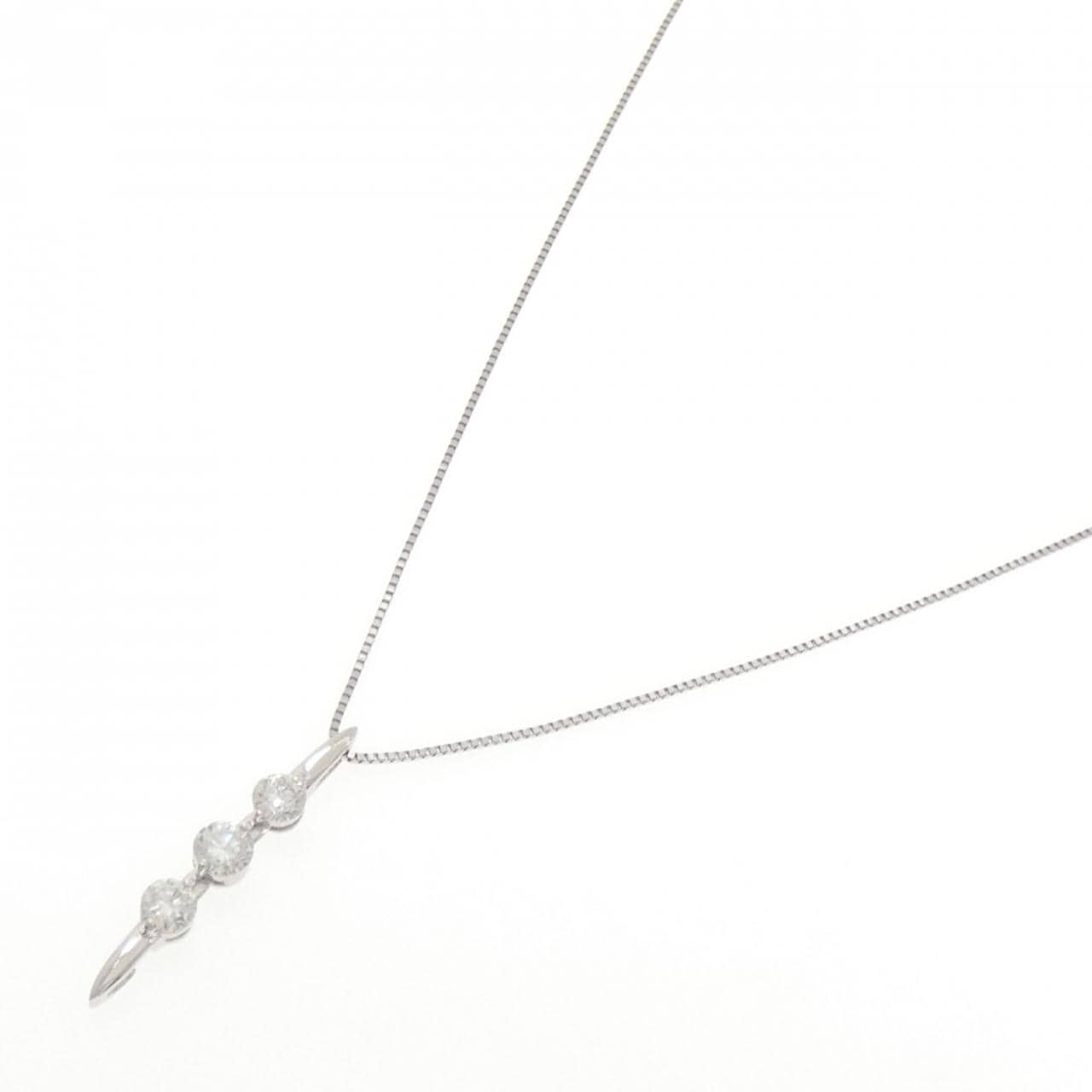 PT900/PT850 スリーストーン ダイヤモンド ネックレス 1.00CT