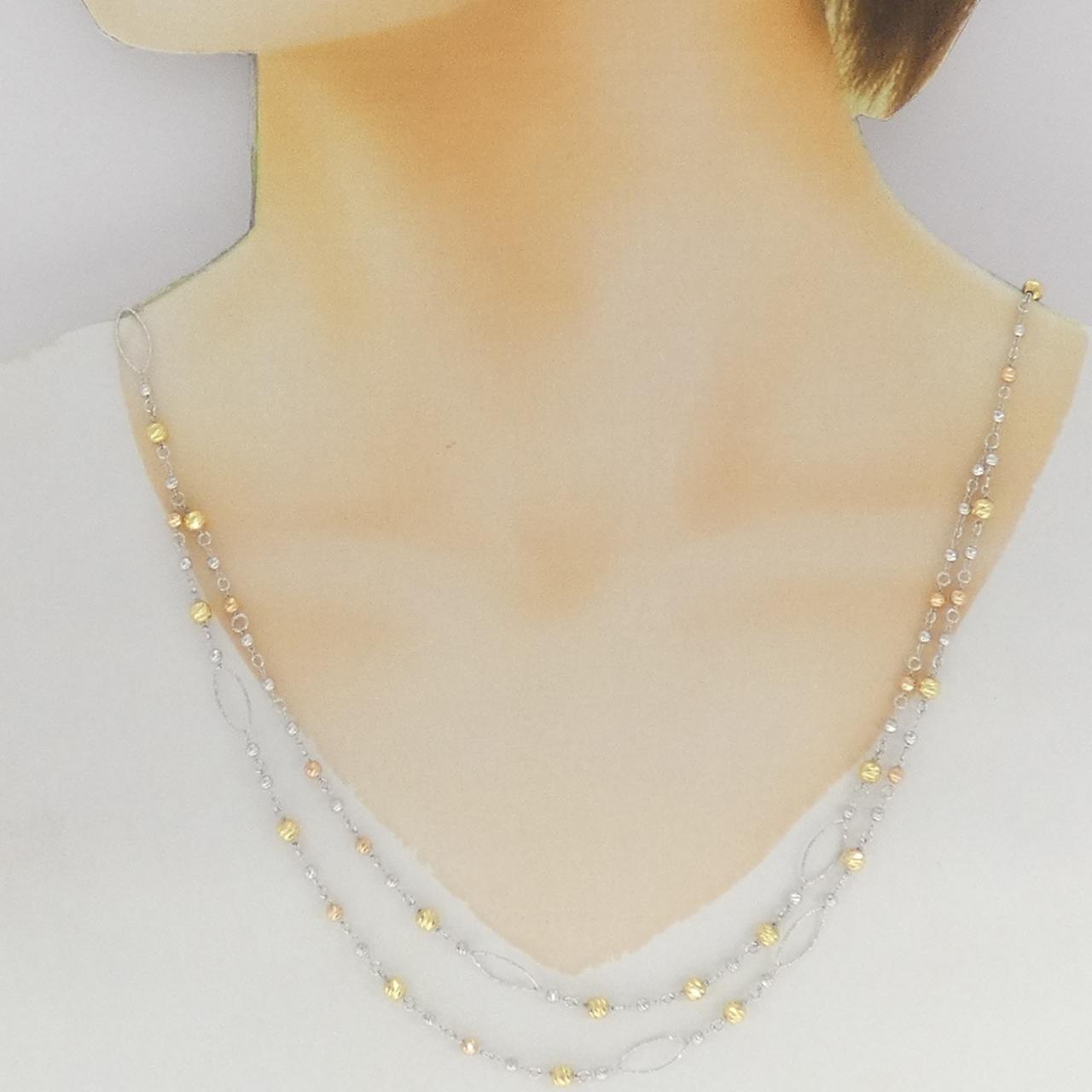 K18スリーカラー ネックレス