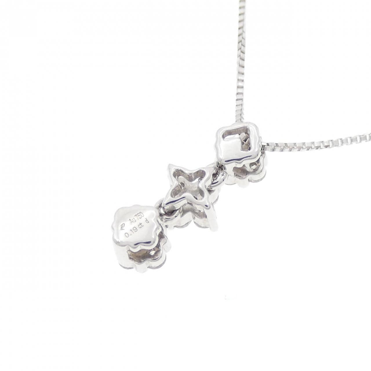 750WG/K18WG ダイヤモンド ネックレス 0.19CT