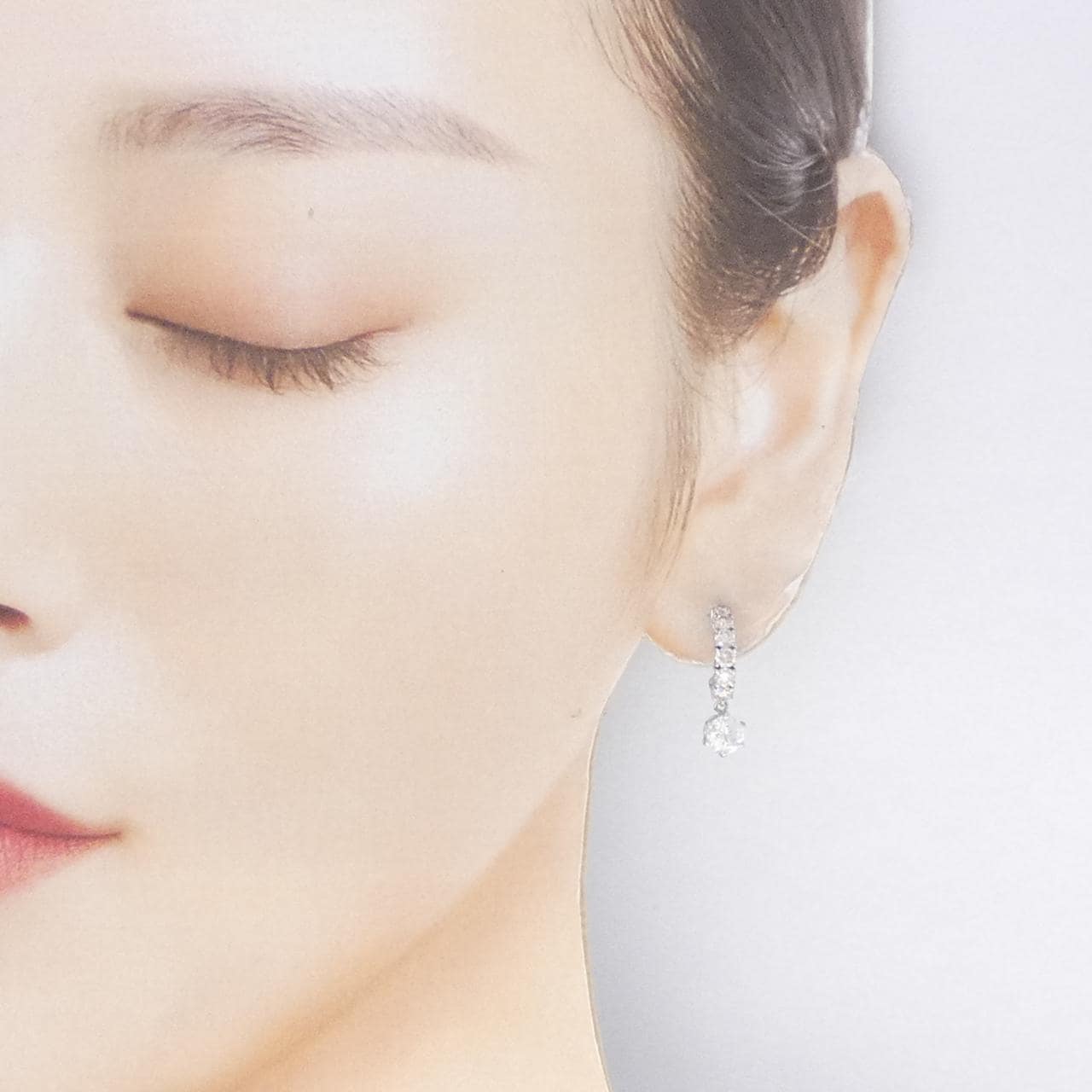 K18WG ダイヤモンド ピアス 0.511CT 0.527CT G-I SI2-I1 Good