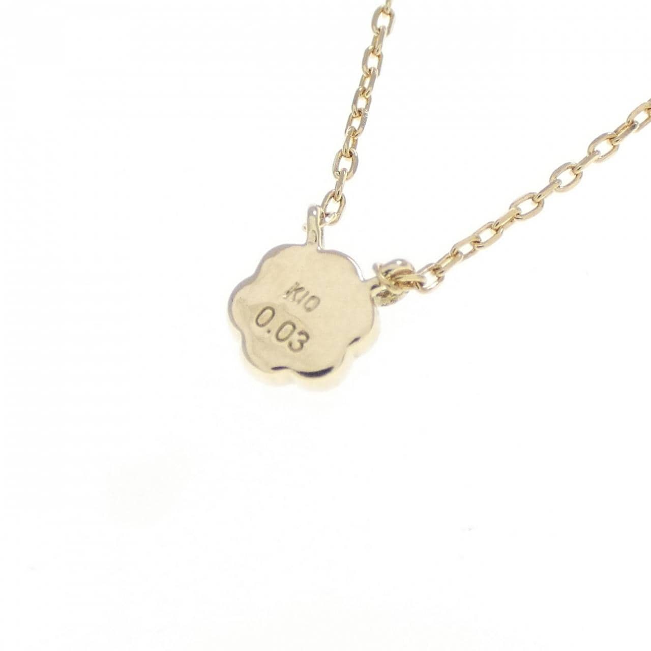 K10YG フラワー ダイヤモンド ネックレス 0.03CT