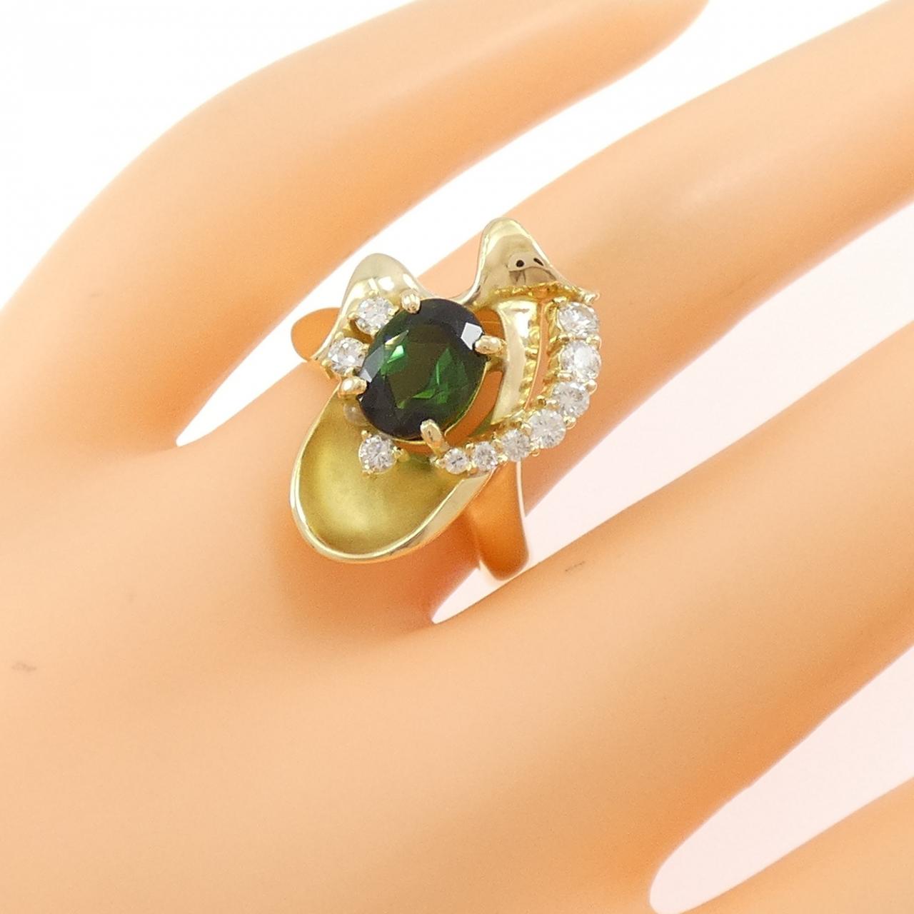 K18YG トルマリン リング 1.62CT