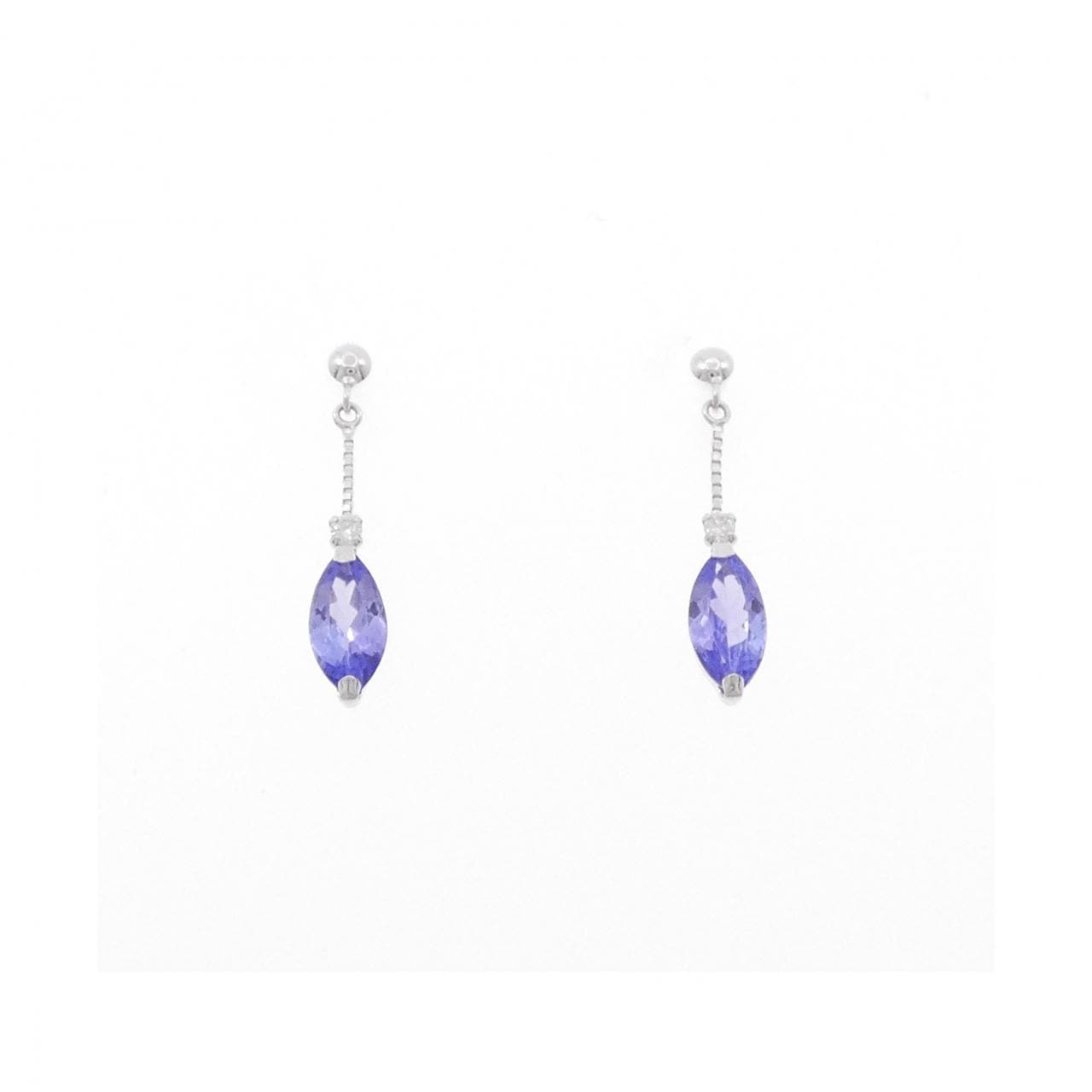 K18WG Tanzanite Earrings 1.00CT