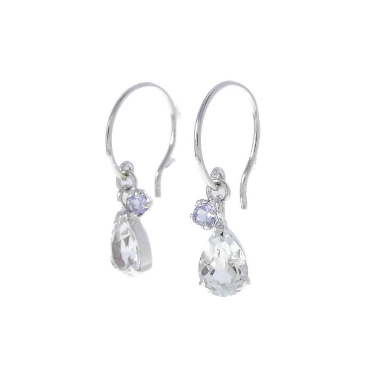 K14WG ホワイトトパーズ ピアス