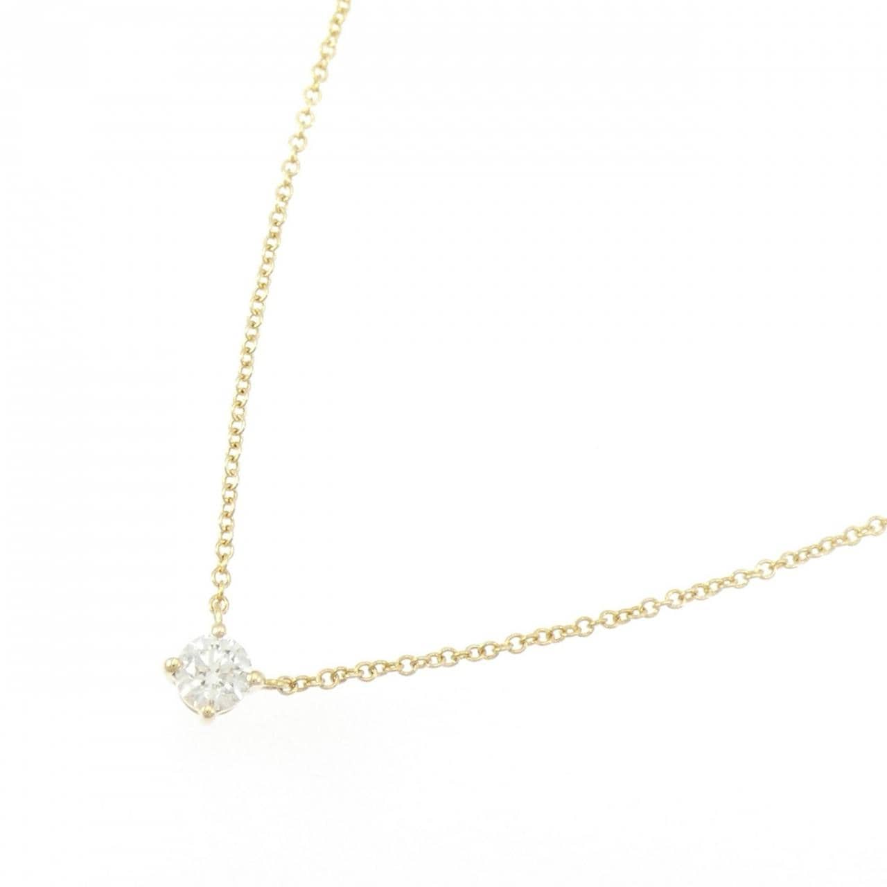 750YG ソリティア ダイヤモンド ネックレス