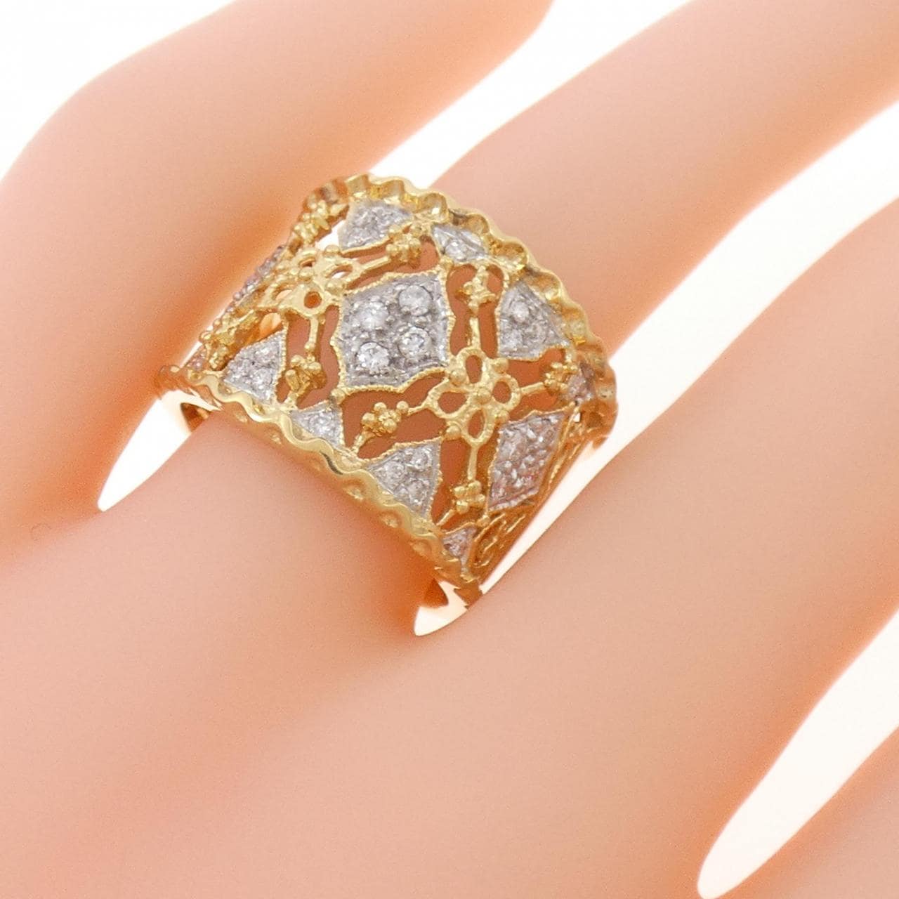 K18YG/K18WG ダイヤモンド リング 0.33CT