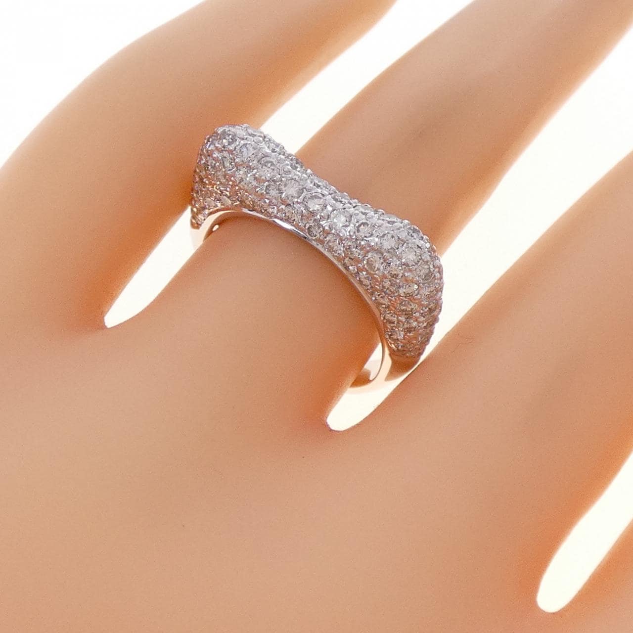 K18WG パヴェ ダイヤモンド リング 1.67CT