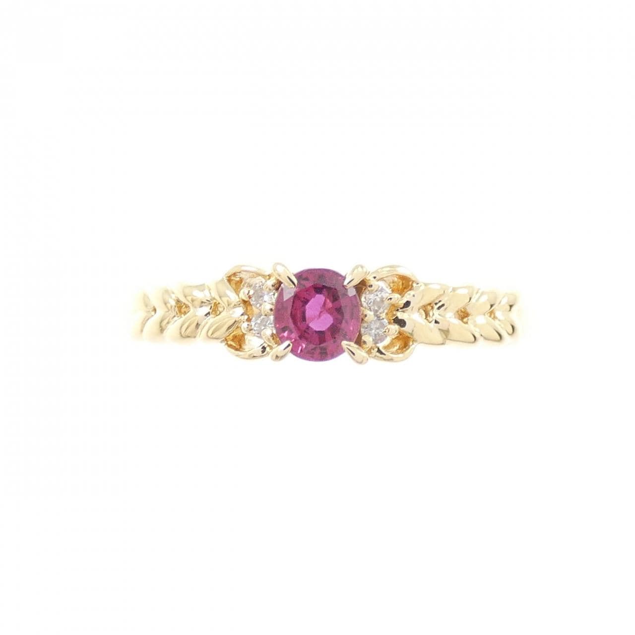 K18YG ルビー リング 0.20CT