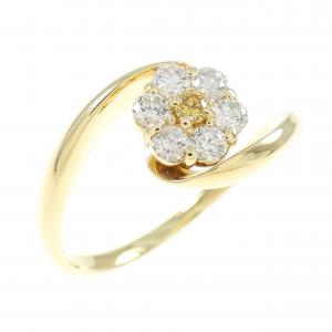K18YG フラワー ダイヤモンド リング 0.030CT