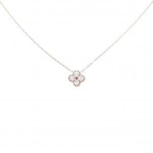K10PG フラワー ダイヤモンド ネックレス 0.1CT