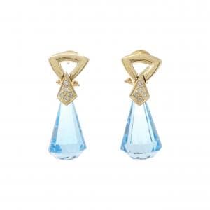 K18YG ブルートパーズ ピアス 34.97CT