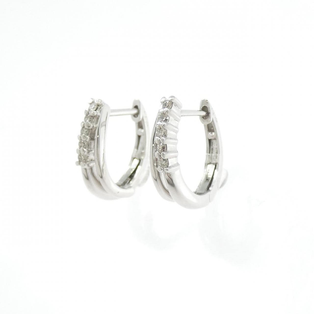 K18WG ダイヤモンド ピアス 0.08CT