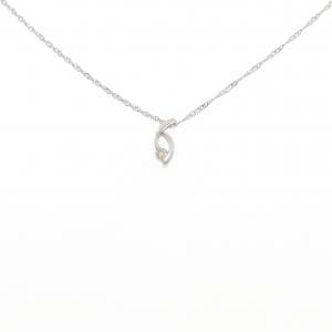K18WG/750WG ダイヤモンド ネックレス 0.03CT