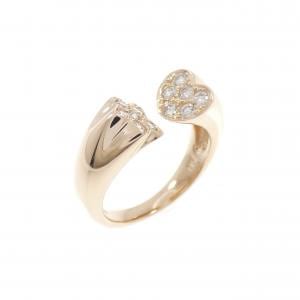 K18PG スター×ハート ダイヤモンド ピンキー リング 0.20CT