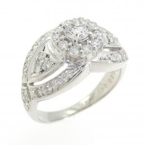 PT900 フラワー ダイヤモンド リング 0.20CT