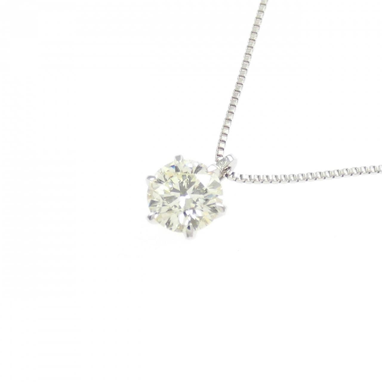 K18WG ソリティア ダイヤモンド ネックレス 0.360CT