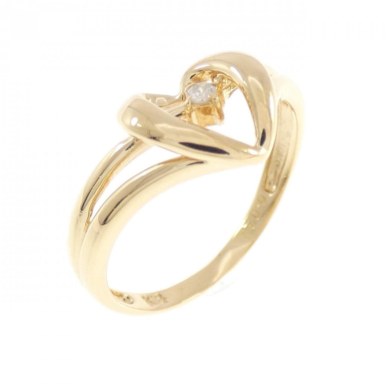 K18YG ハート ダイヤモンド リング 0.02CT