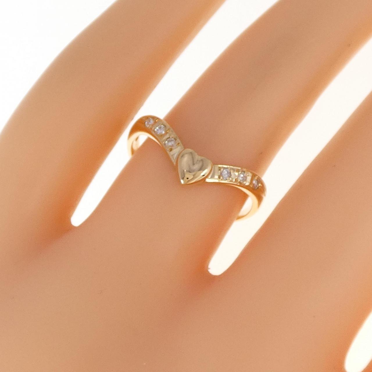 K18YG ハート ダイヤモンド リング 0.073CT
