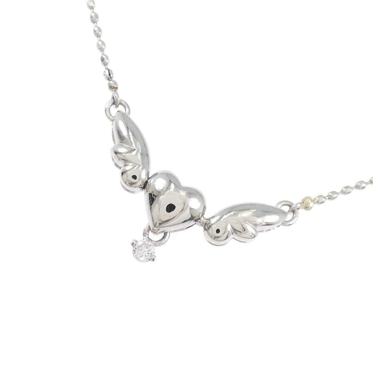 PT900/PT850 ハート ダイヤモンド ネックレス 0.02CT