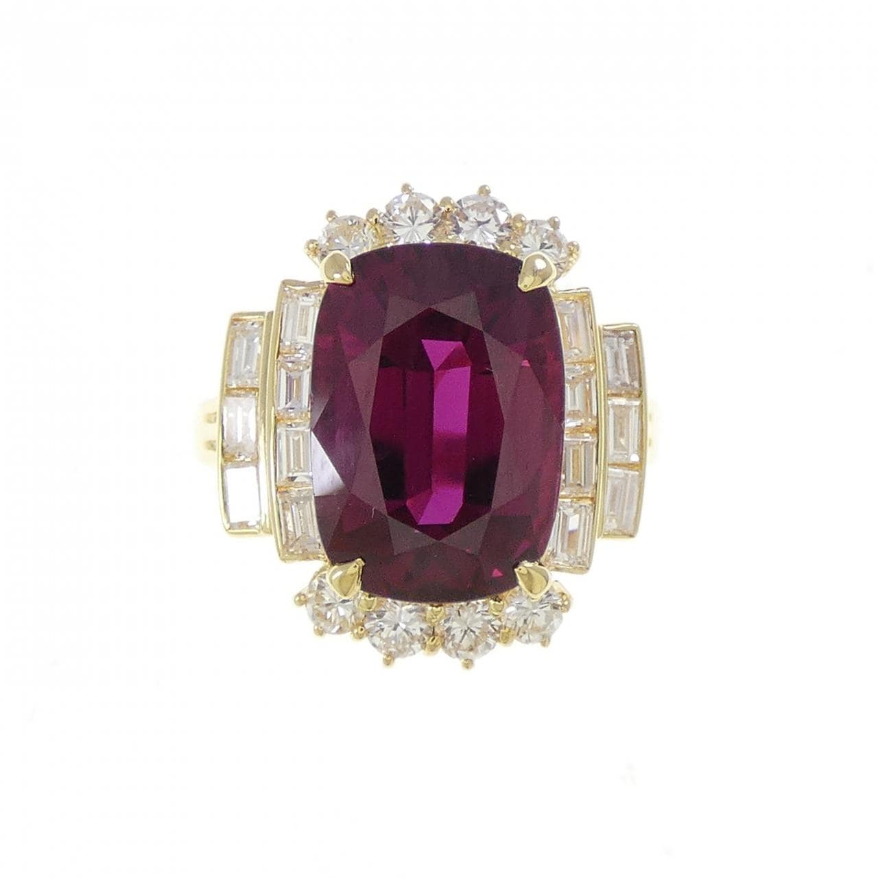 K18YG ルビー リング 4.80CT