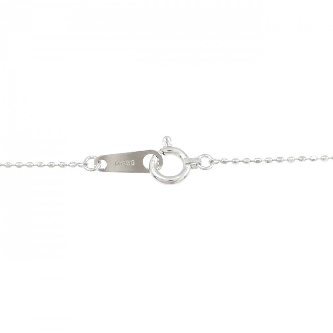 K18WG ソリティア ダイヤモンド ネックレス 0.1CT