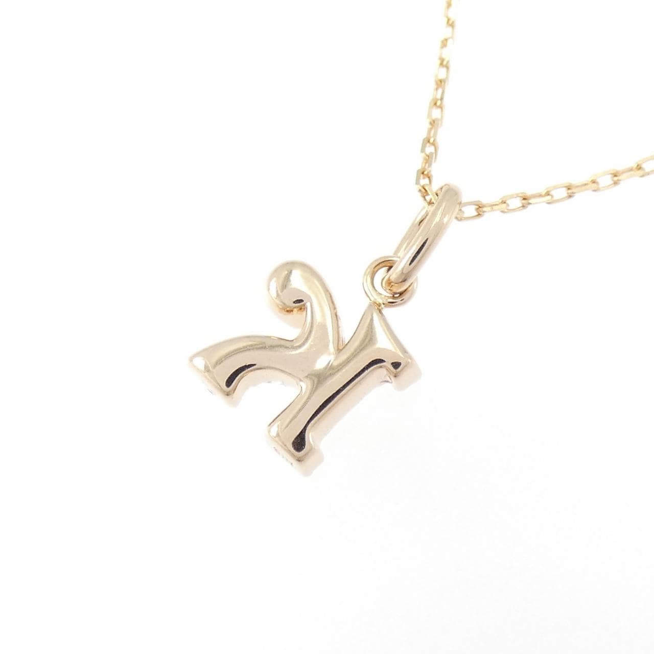K18PG イニシャルK ダイヤモンド ネックレス 0.11CT
