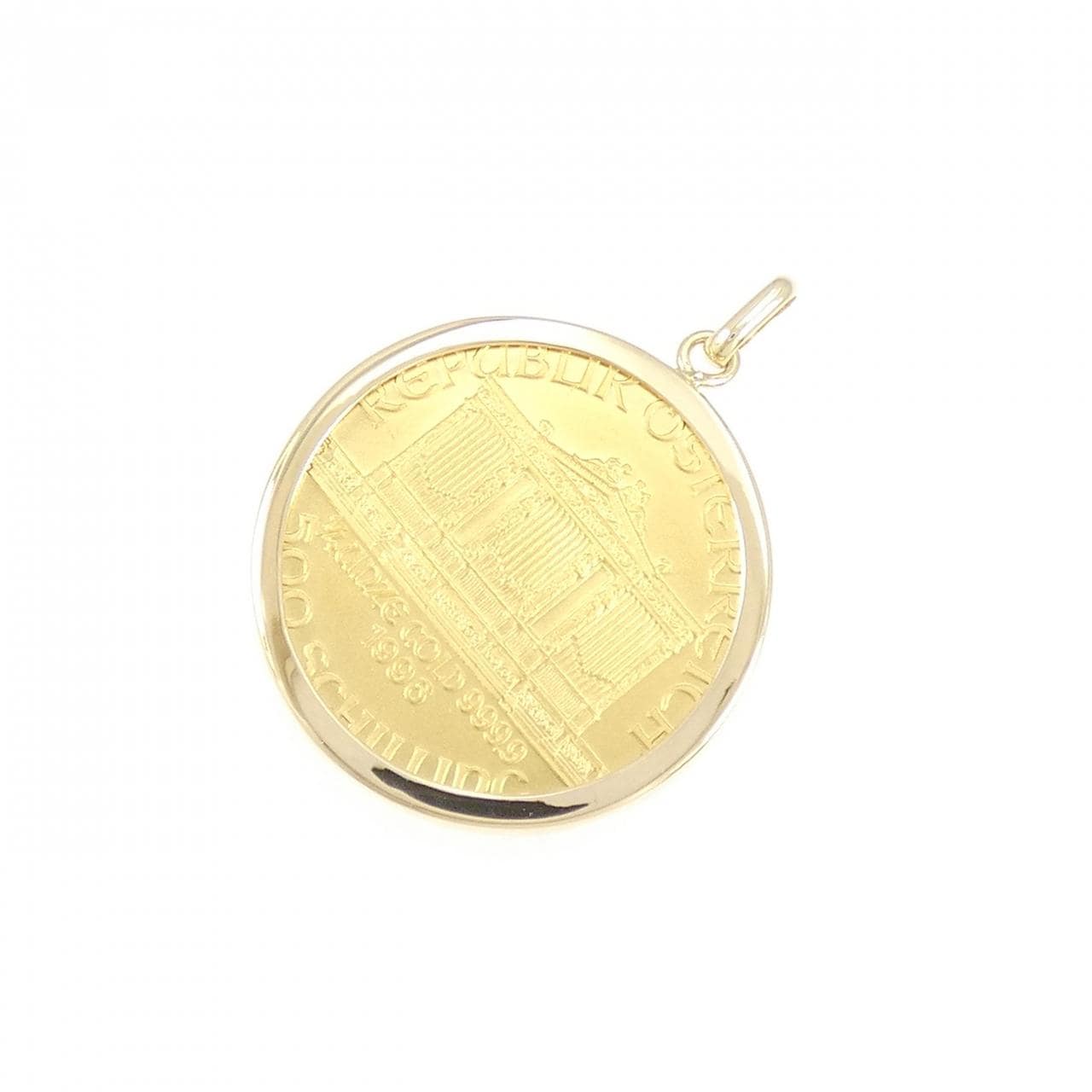 K18YG (frame) coin pendant