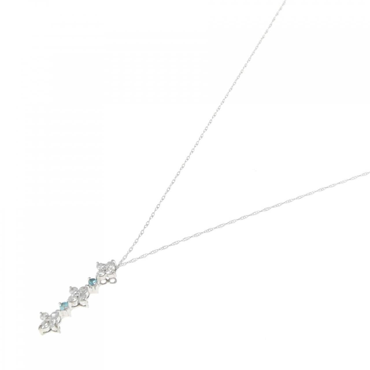 K18WG Tourmaline necklace 0.04CT