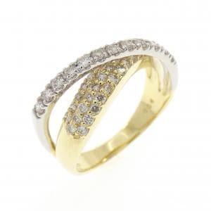 K18YG/PT900 ダイヤモンド リング 0.54CT