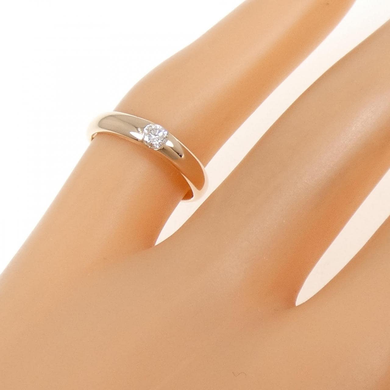 K14PG ダイヤモンド ピンキー リング 0.09CT