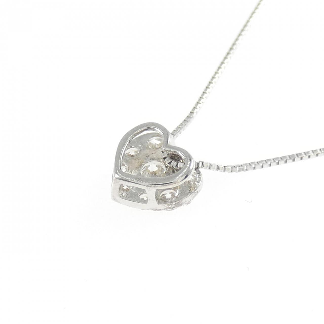 K18WG ハート ダイヤモンド ネックレス 0.30CT